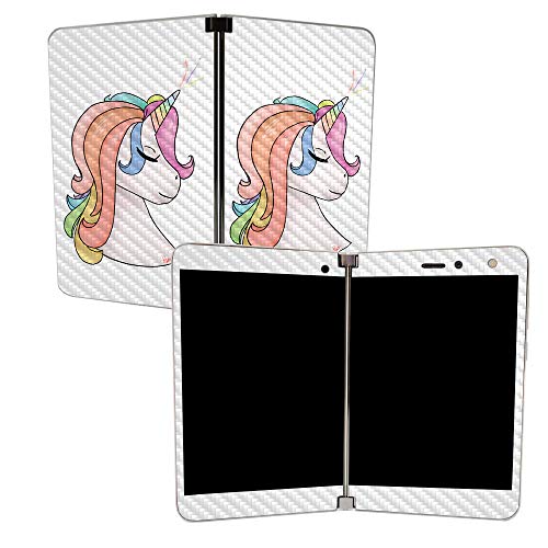 Image of MIGHTY SKINS MightySkins Carbon Fiber Skin for Microsoft Surface Duo - Unicorn Magic | Protective, Durable Textured Carbon Fiber Finish | Easy to Apply | Made in The USA