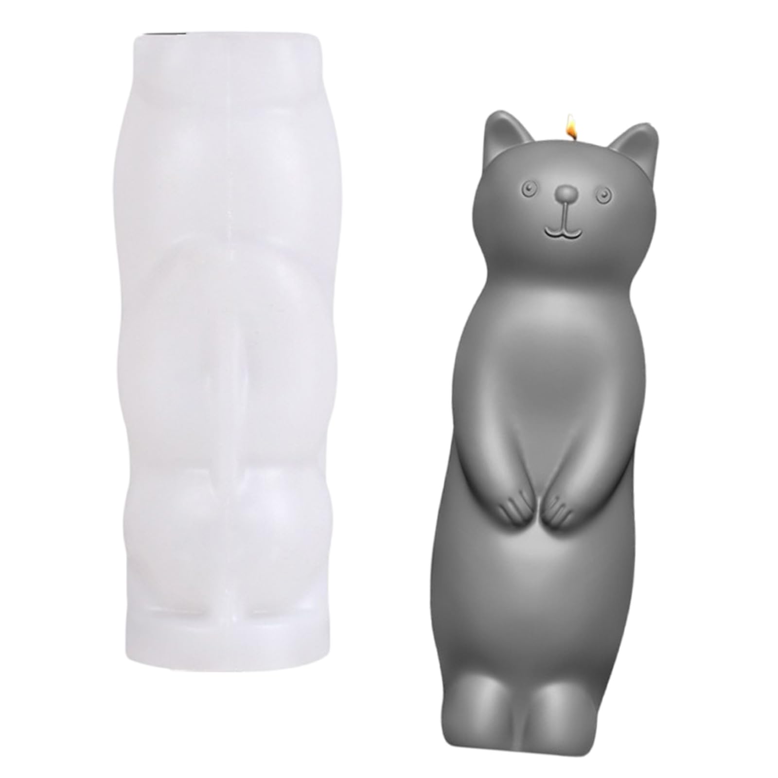 Alksubbm AnimalCats Figurine Silicone Molds for, Soap, Home Decoration, Standing Cats Shaped Plaster Silicone Molds Home Decoration