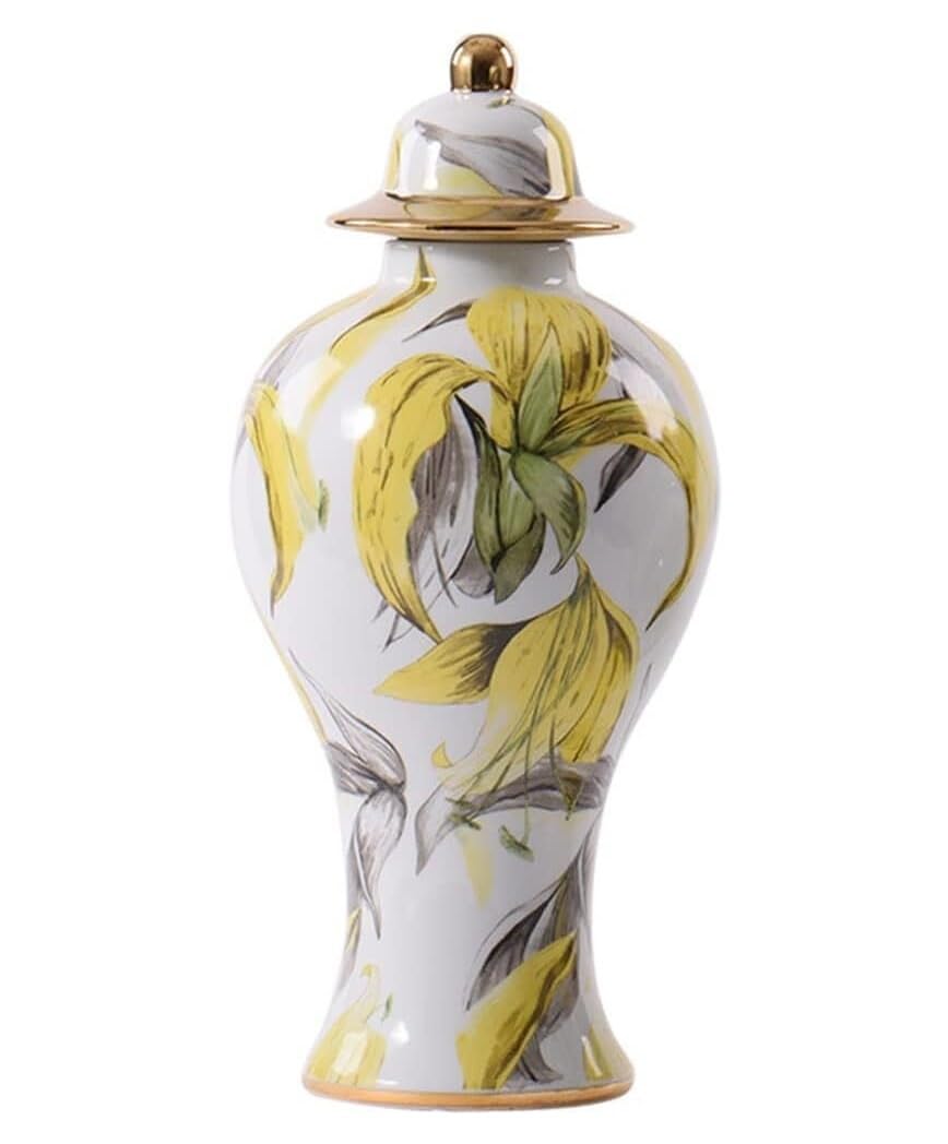 Sjdopulse A Decorative Jar Ginger Jar Vase Decor Modern Ceramic Ginger Jar With Lid Chinese Traditional Decorative Porcelain Jars Temple Jar With Lids Ginger Jars Storage Jar
