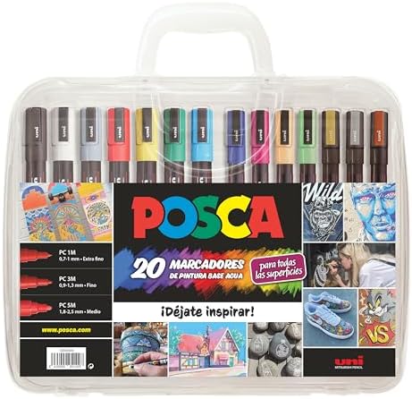 POSCA Estuche PC1m-3m-5m 20 unidades