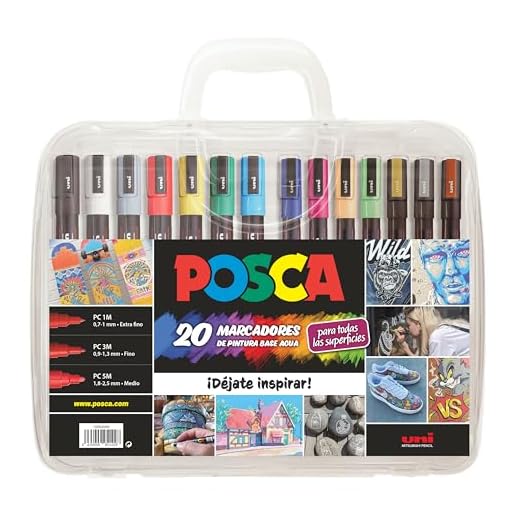 UNI Posca Maletín 20 unidades - Rotuladores pintura acrílica