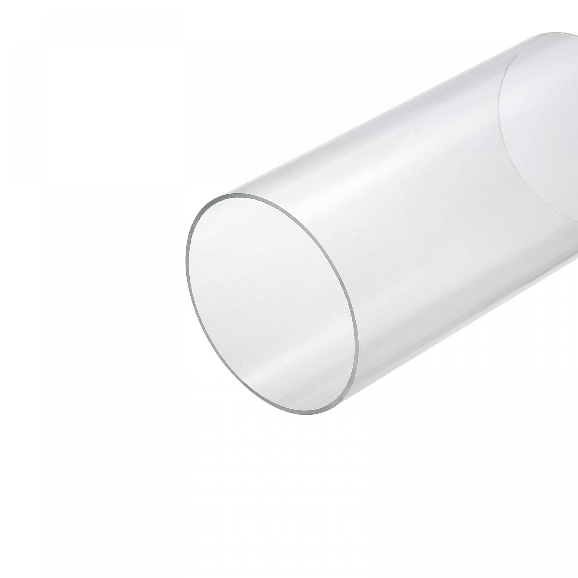 sourcing map Tuyau en acrylique, clair, rigide, rond, 125 mm de diamètre intérieur, 130 mm de diamètre extérieur, 25,4 cm pour lampes et lanternes, système de refroidissement à eau