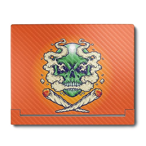 Image of MightySkins Carbon Fiber Skin Compatible with Alienware X16 R1 (2023) Full Wrap Kit - Smoke Skull | Protective, Durable Textured Carbon Fiber Finish | Easy to Apply & Change Styles | Made in The USA