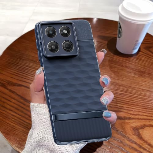 Image of Pikkme Back Cover for Motorola Moto G37 5G Camera Protection 3D Hexa Cube Design Silicone Protective Bumper Case (Blue)