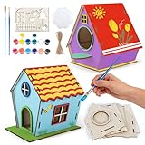 HOLDLEAF Kit de construction de nichoirs pour enfants, lot de 2 kits de bricolage en bois à monter soi même, à construire et à peindre par les enfants, kit de bricolage de nichoirs pour filles