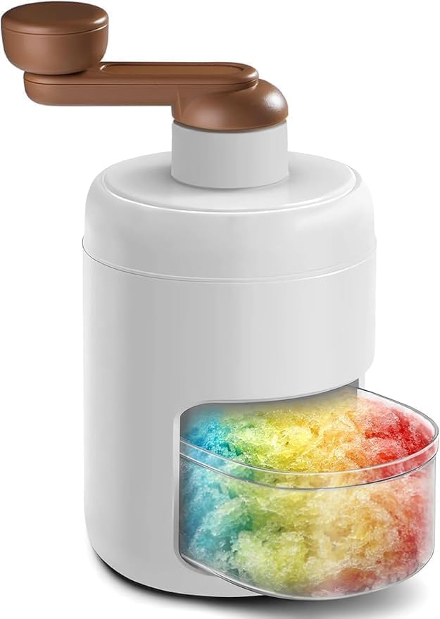 - Manual Shaved Ice Machine and Snow Cone Maker with Stainless Steel Blades Portable Hand Crank Ice Crusher for Slushies Cocktails and DIY Cold Drinks Includes Free Frozen Ice Mold