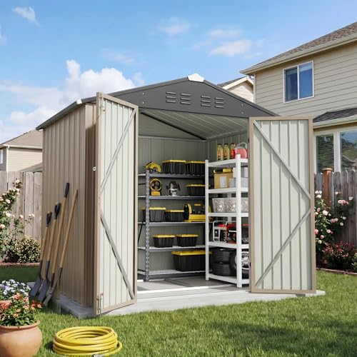 Image of Patiowell 6x4 FT Outdoor Storage Shed with Floor Frame, Metal Garden Sheds