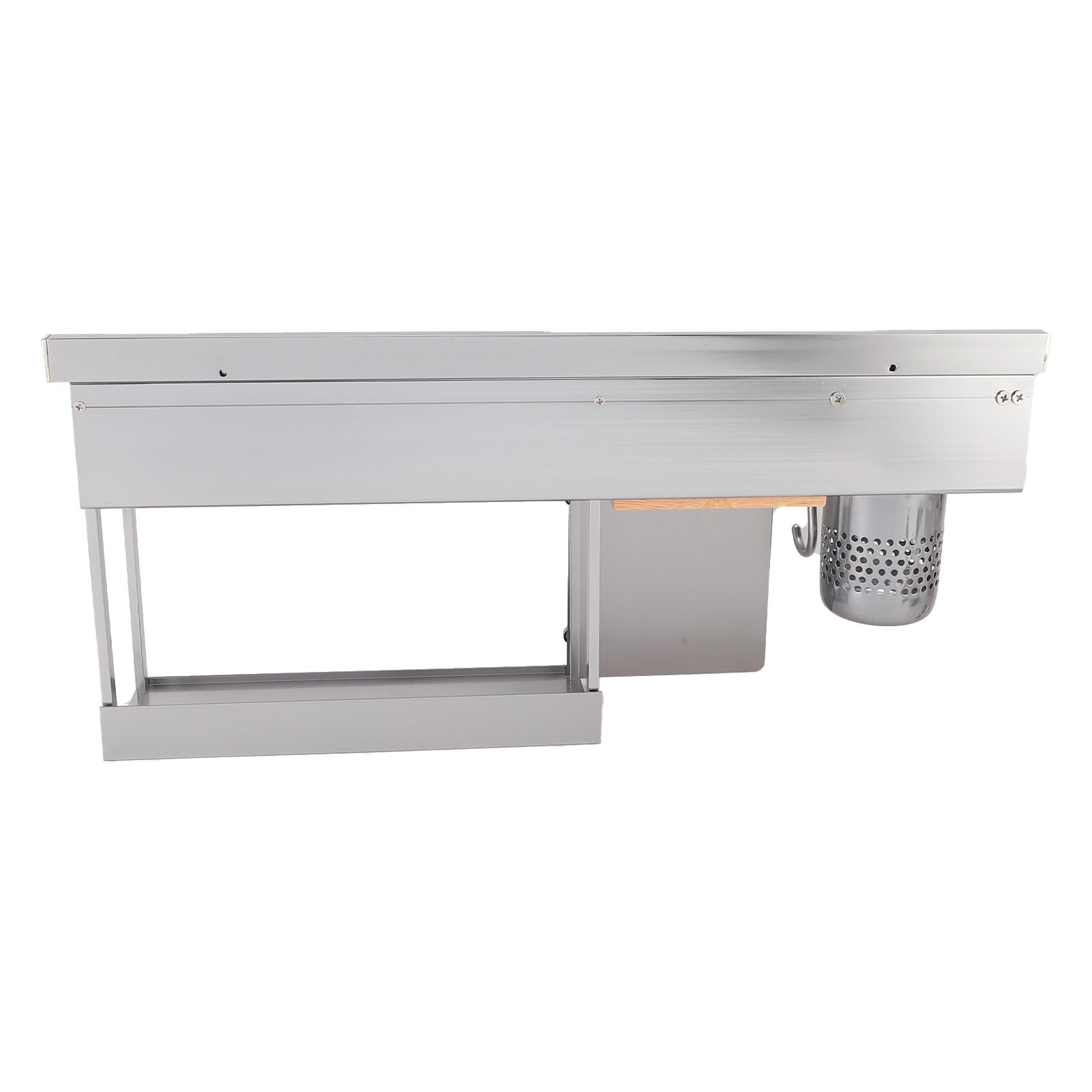 Estante organizador de cocina de 2 niveles de aleación de aluminio montado en la pared para espátula, cuchara, frasco de condimentos