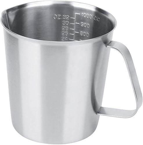 Fdit 32oz/33.8 fl oz Acero Inoxidable Leche Café Espresso Cappuccino Espumador de Leche Jarra Taza de Espumador de Café