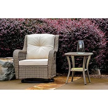 Alternative view of Tortuga Outdoor Rio Vista Swivel Glider Chair with Side Table Patio Furniture, Sandstone Wicker