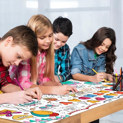 Image of OHOME Birthday Giant Coloring Tablecloth - Birthday Decorations - Arts and Crafts for Kids Ages 8-12,Kids Crafts for 4 5 6 7 8 9 10 Year Old Girl Boy Gift,School Stuff Supplies for 4-8