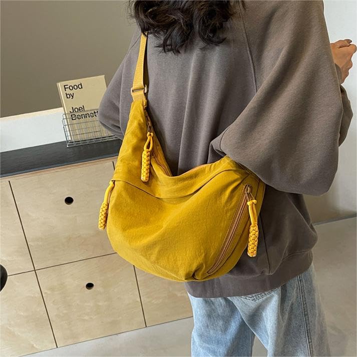Image of Nylon Crescent Crossbody Bag for Women Shoulder Tote Handbag Casual Sling Bag Dumpling Purse Bag for Outdoor Travel