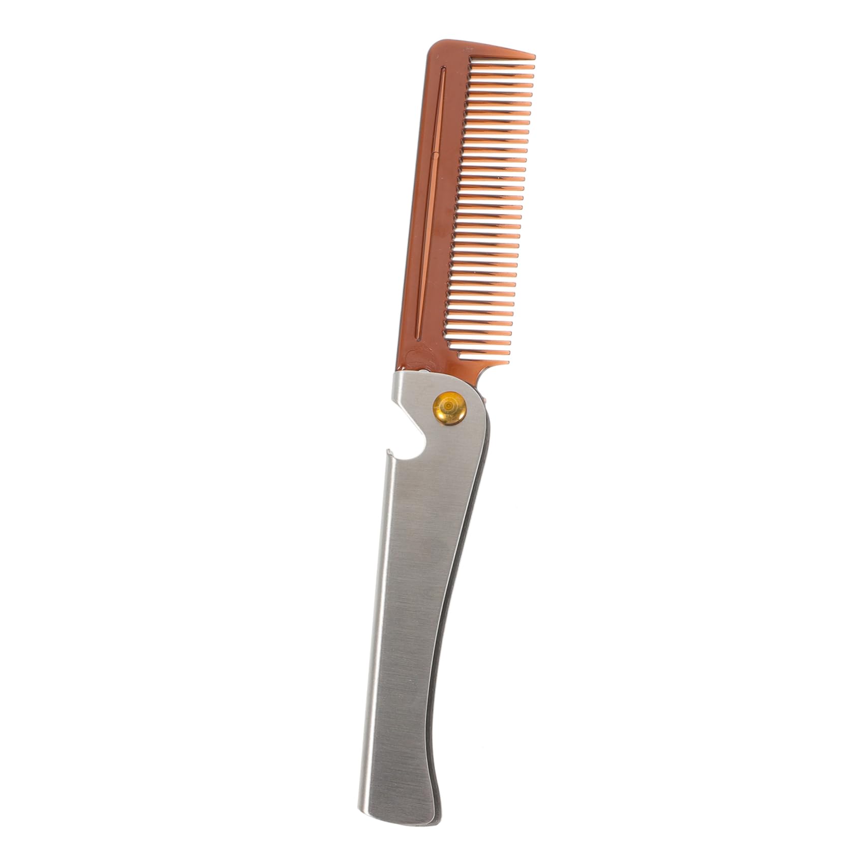 HONMEET Stainless Steel Beard Comb Comb for Men Beard Brush Grooming Tool Folding Brush