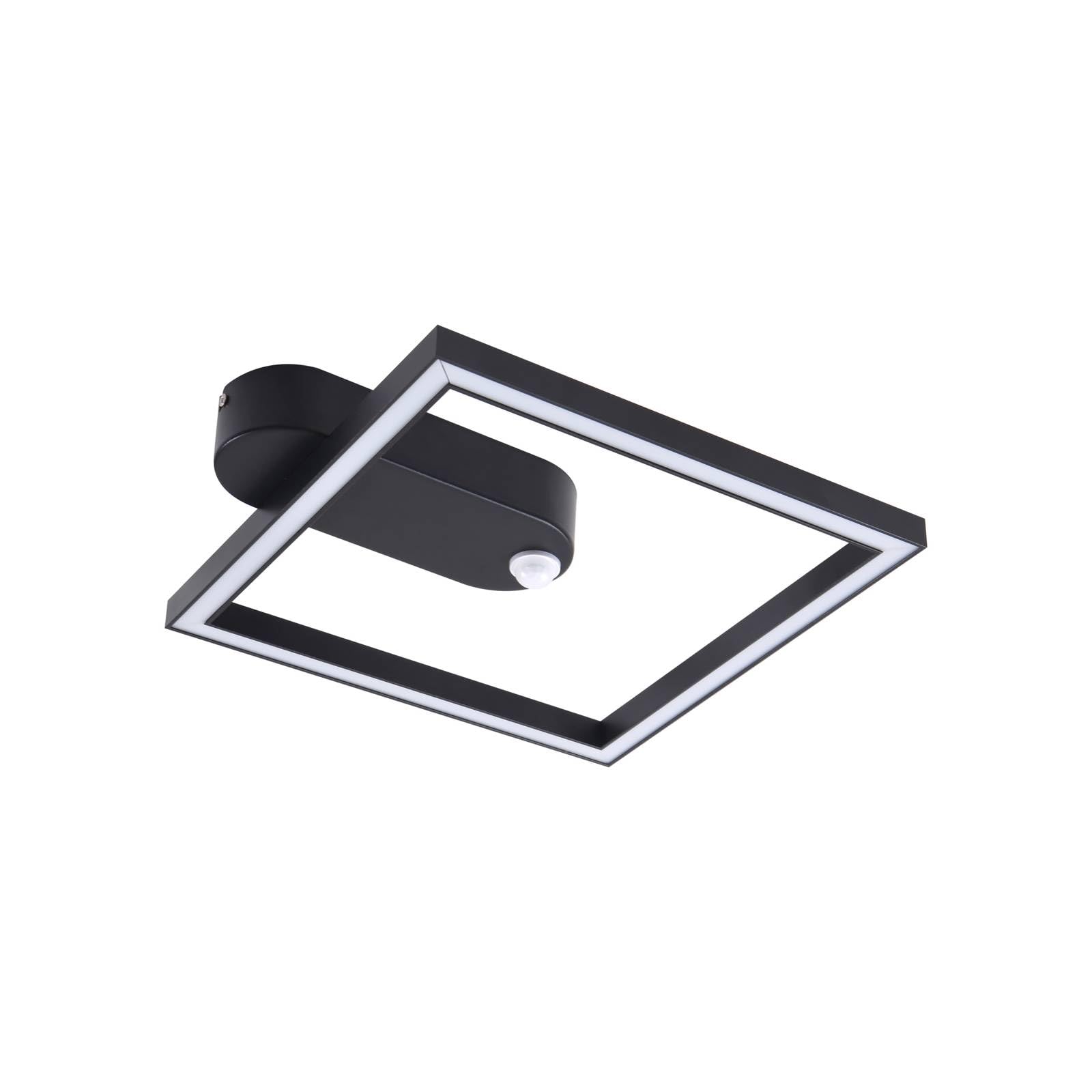 Lindby Black Ceiling Light With Sensor Yulla Motion Detector (Modern) In Made Of Aluminium For E.g. Hallway (1 Light Source,) From Ceiling Lamp,