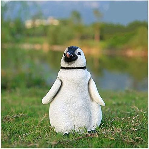 AKSHVA Outdoor Statues for Garden, Front Porch Resin Penguin Statue for Garden Interior Decoration 7.09" X 5.9" X 5.9"