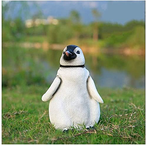 AKSHVA Outdoor Statues for Garden, Front Porch Resin Penguin Statue for Garden Interior Decoration 7.09" X 5.9" X 5.9"