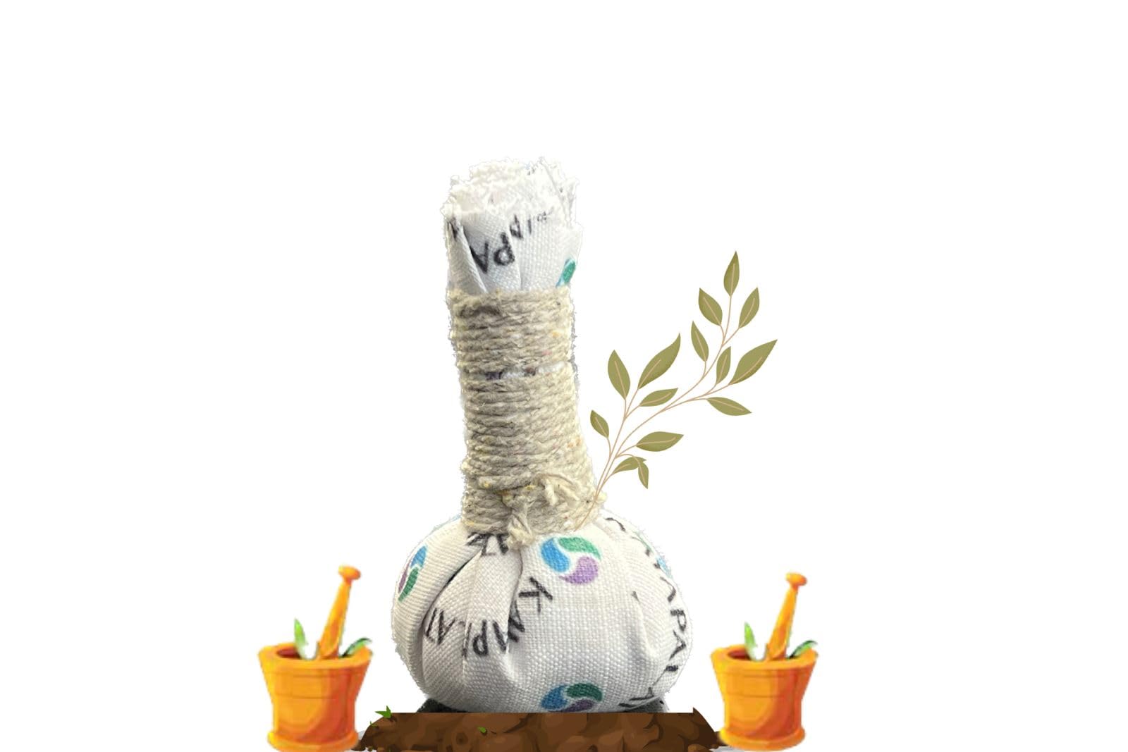 KAYAPALAT Herbal Massage Potli for Facial, Pedicure, Body Massage, Authentic Ayurveda, 100% Natural, Mini Thai Massage Potli, Aromatherapy, Pain Relief