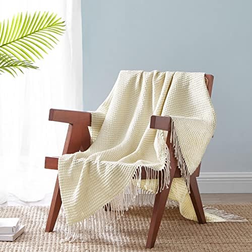 Dream Sunset Lightweight Throw Blanket 50''x 60'', for Couch, Sofa, Chair and Bed. Super Soft, Warm and Lightweight. Beige White