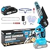 DODOWIN Mini Chainsaw 6 Inch, Electric Chainsaw Cordless with 21V 2.0Ah Battery & Charger, Lightweight Chain Saw for Garden Wood Cutting, Birthday Gifts for Men Him Husband, Present for Dad Grandad