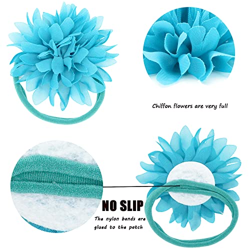 Ded 30Pcs Baby Girls Headbands Chiffon Flower Nylon Hair Band Hair Accessories For Newborns Infants Toddlers #TOP3