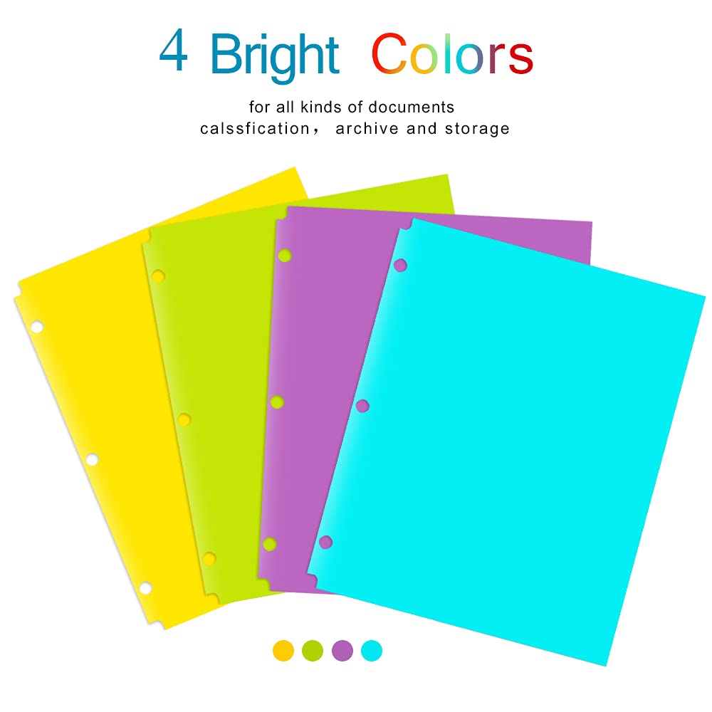 Carpetas Con Bolsillos Perforados De 3 Agujeros, Carpetas Para Carpetas De 3 Anillos, Carpeta De Bolsillo De Plástico, Carpetas Resistentes Para Oficina Y Escuela, Tamaño De Letra A