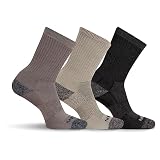 Merrell womens Cushioned Performance Hiker Casual Sock, Charcoal Black (Crew), 9 11 US