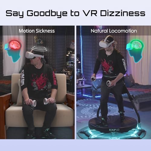 Image of KAT Walk C2 Plus Enhanced VR Treadmill with Vibration Feedback, Noise Reduction, Built-in Wheels, 360 Locomotion, Nexus Adapter & Shoes, Compatible with SteamVR & Quest - US Size 9.5