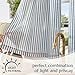 jinchan Striped Linen Kitchen Curtains 24 Inches Length Tier Curtains Farmhouse Modern Cafe Style Small Window Treatments Airy Light Filtering Rod Pocket for Living Room Bathroom 2 Panels Blue