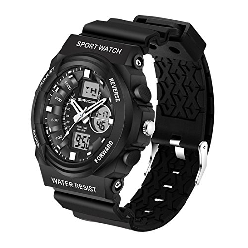 Montre LED LULI Design affichage double avec alarme date et semaine