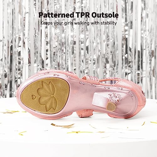 Image of DREAM PAIRS Girls Sandals Low Heel Dress Pump Sandals