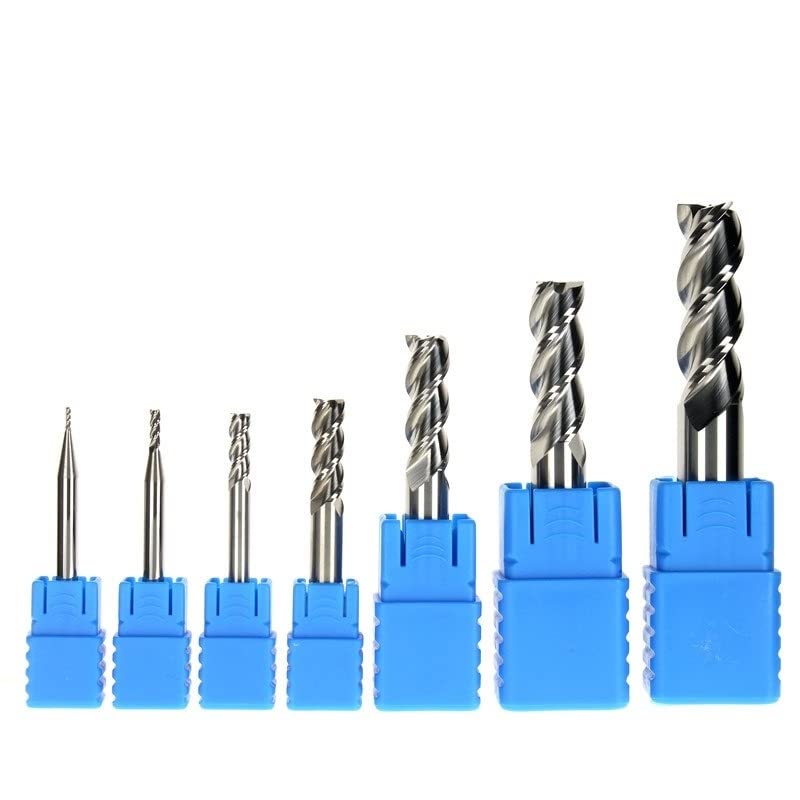 fresas para router, Fresa de tres hojas con recubrimiento aleación acero tungsteno for mecanizado CNC aluminio y madera en varios tamaños(3.0mmX50L)