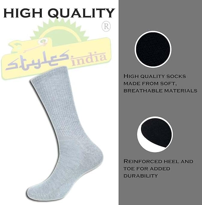 Crew Socks for Women|Cotton Blend Crew Full Length Lightweight Casual Wear Business Regular Socks|Pack of 3 - Image 7