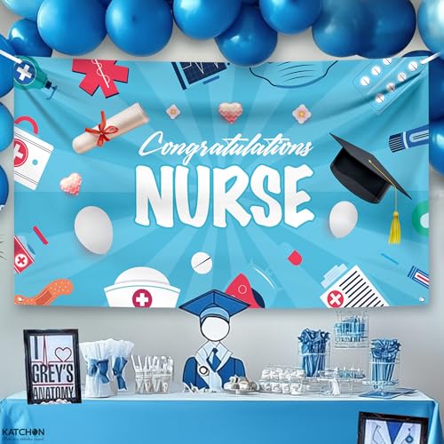 Image of KatchOn, Nurse Graduation Banner 2026-72x44 Inch | Congratulations Banner | Graduation Decorations 2026, Nurse Graduation Party Supplies | Graduation Backdrop for Nurse Party Decorations