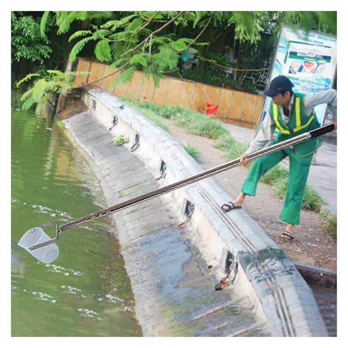 Telescopic Water Sampler Dipper Stainless Steel Rod, River Water Quality Sampler Device - 500mL 1000mL Pendulum Beaker with Graduated, Thickened Ladle Water Sampling Pole(1000ml PVC,L 48