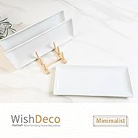 Vista 9 de Juego de 3 bandejas para servir, bandejas grandes para servir de 14 pulgadas, platos blancos para servir, plato rectangular de cerámica, bandeja