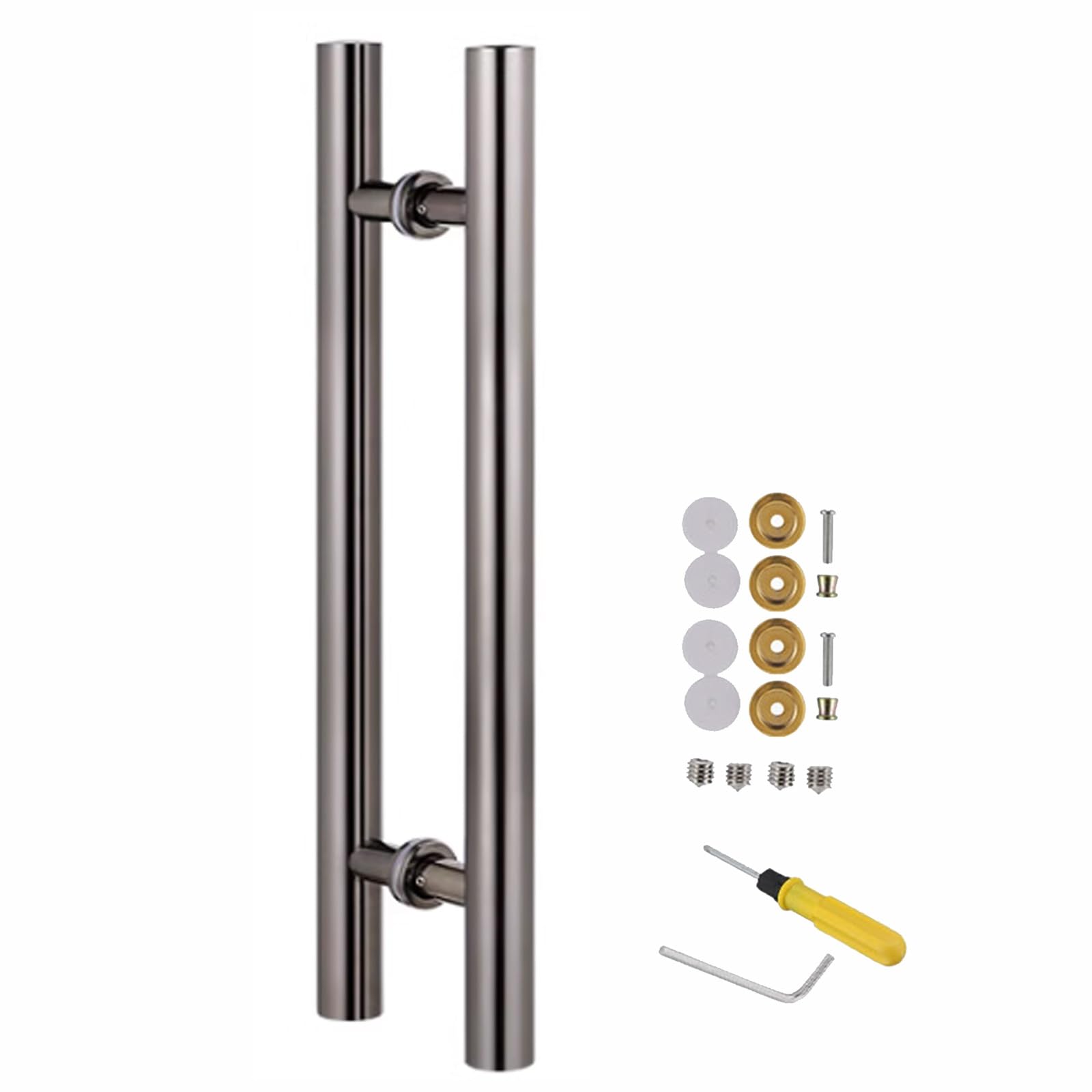 Uchwyt do drzwi ze stali nierdzewnej 304 Push 60/80/100/120/150/180 cm długa nowoczesna klamka do stodoły z zestawem montażowym w kształcie litery H szklane drzwi przesuwne do stodoły