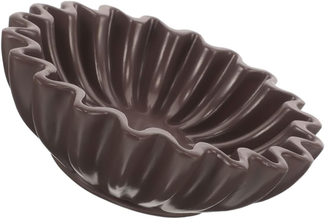 Decorative Resin Bowl with Ruffled Edge 10-inch Black Decorative Fruit Bowl Multipurpose Key Holder Candy Dish for Living Room Console Table Storage