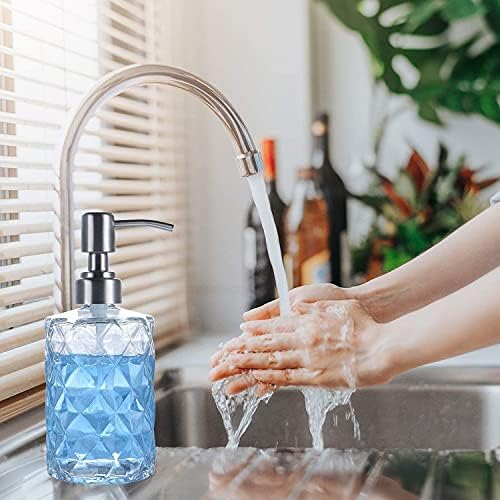 Soap Dispenser Pump,Meiyaa 4 Pack 304 Rust Proof Stainless Steel Soap Dispenser Pump Heads (Fit Standard 28cm Round Bottles)with 2 pcs Separating Funnels for Bathroom and Kitchen (4)