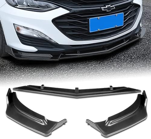 3 Pieces Front Bumper Lip Spoiler Splitter Side Body Kit Trim Protection Compatible with 2019-2021 Chevrolet Malibu, 2020 (Matt Black)
