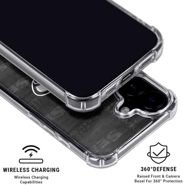 Skinit Phone Case Compatible with MagSafe iPhone 16 - Officially Licensed NFL Seattle Seahawks Black & White Design