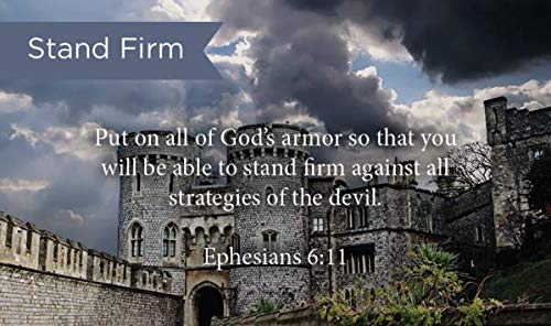 Pass It On Scripture Cards, Stand Firm, Ephesians 6:11, Pack of 25 Inspirational Bible Verse Wallet Cards for Devotional, Bible Study, & Memorization, Small Christian Greetings for Encouragement