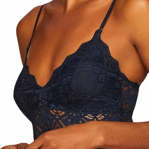 Top Rendado Valisere 30724 Com Bojo (BR, Alfa, P, Regular, Marinho)