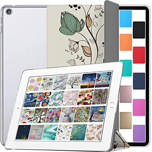 Image of DuraSafe Cases for iPad 9.7 Inch 5 Gen 2017 6 Gen 2018 [iPad 5th 6th ] A1893 A1822 A1954 MRJN2HN /A MR7G2HN /A MR7F2HN /A PrintediPad Cover with Translucent Frosted Hard Back - Watercolor Flowers