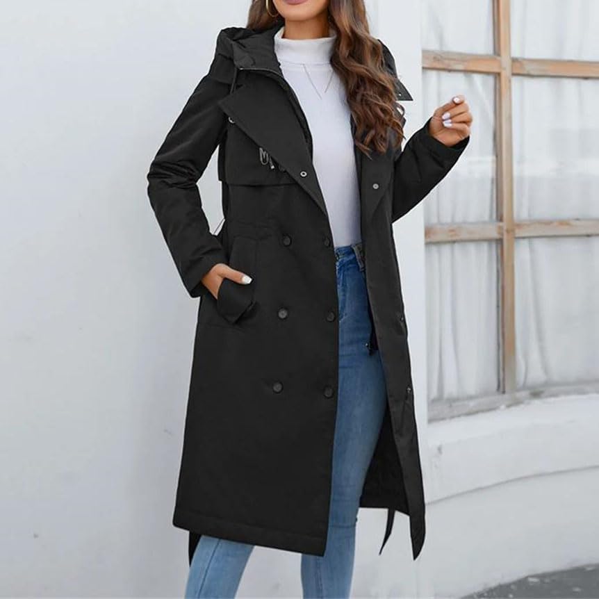 Pulcykp Women's Long Fashion Down Jacket Lightweight Parka For Spring And Fall