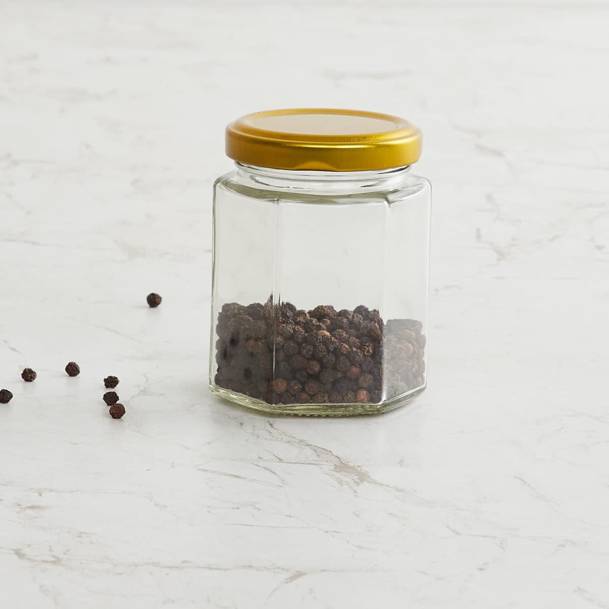 Home Centre Corsica Transparent Solid Glass Spice Jar with Lid - 150ml