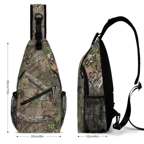 Camouflage Trees Chest Bag for Men Backpack Crossbody Sling Bags Travel Daypack for Outdoors Hiking2