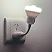IMINOVO Light Sensor and PIR Motion Sensor LED Night Light, Flexible Rubber Goose Neck Easy to Change the Induction Angle, Plug in Wall, Working Automatically. Human Body Sensor Control Lamp.