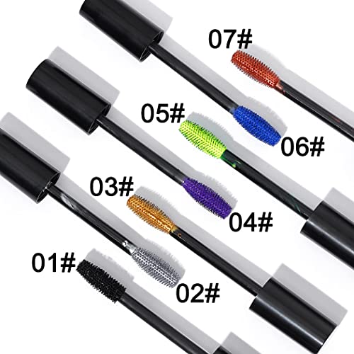 Eyret Waterproof Long-Lasting Colorful Mascara Silver Smudgeproof Fast Dry Eye Lashes Curling Lengthening Thick Eyelashes Paste Beauty Makeup For Women And Girls (2#) #TOP2