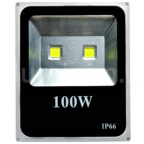 Refletor Holofote LED 100w Branco Frio Jardim Fachada