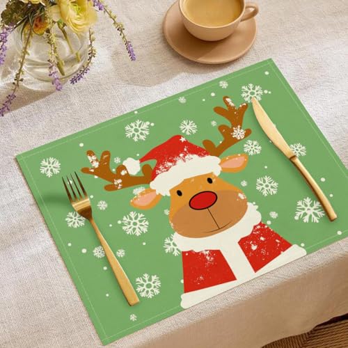 Sets de table Noël lavables grand format 45x30 cm pour protéger votre table avec style